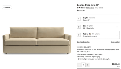 Crate & Barrel Deep Lounge Sofa - Pull Up A Couch