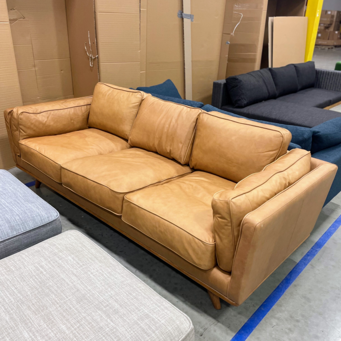 ARTICLE - Timber Leather Sofa