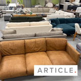 ARTICLE - Sven Leather Ottoman (Charme Green)