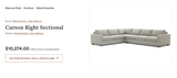 2pc Mitchell Gold Bob Williams Carson Right Sectional | 🚛 WHITE GLOVE DELIVERY