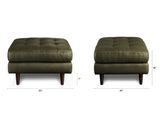 ARTICLE - Sven Leather Ottoman (Charme Green)