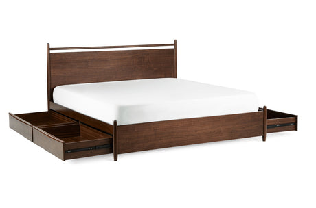 ARTICLE - Lenia King Storage Bed (Walnut)