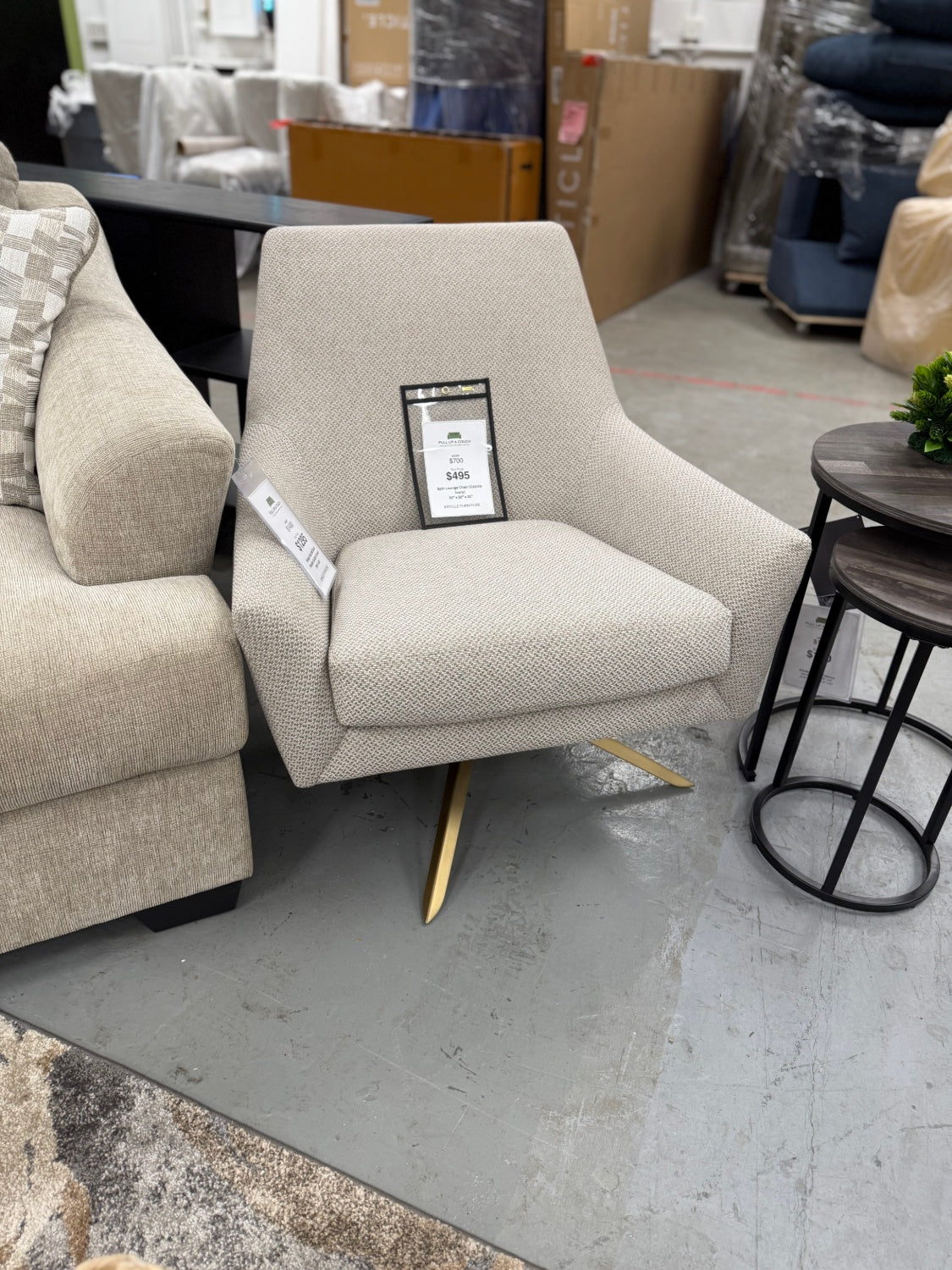 ARTICLE - Spin 30.5" Swivel Lounge Chair - Calcite Ivory