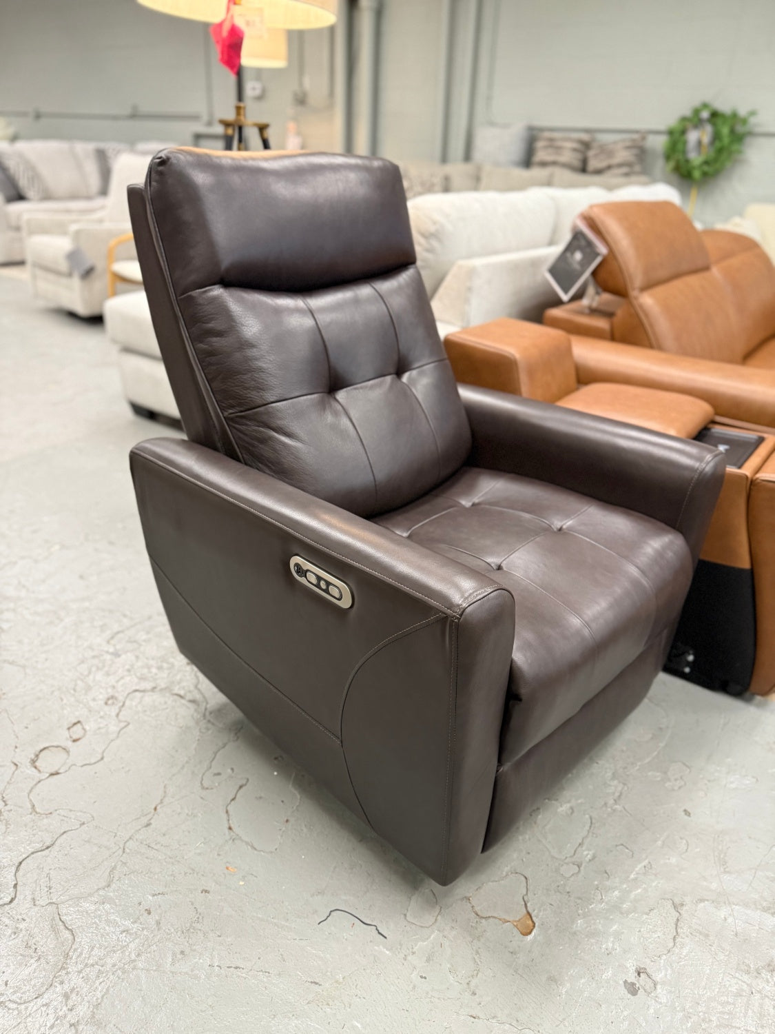 Genuine Leather Power Recliner (NEW)
