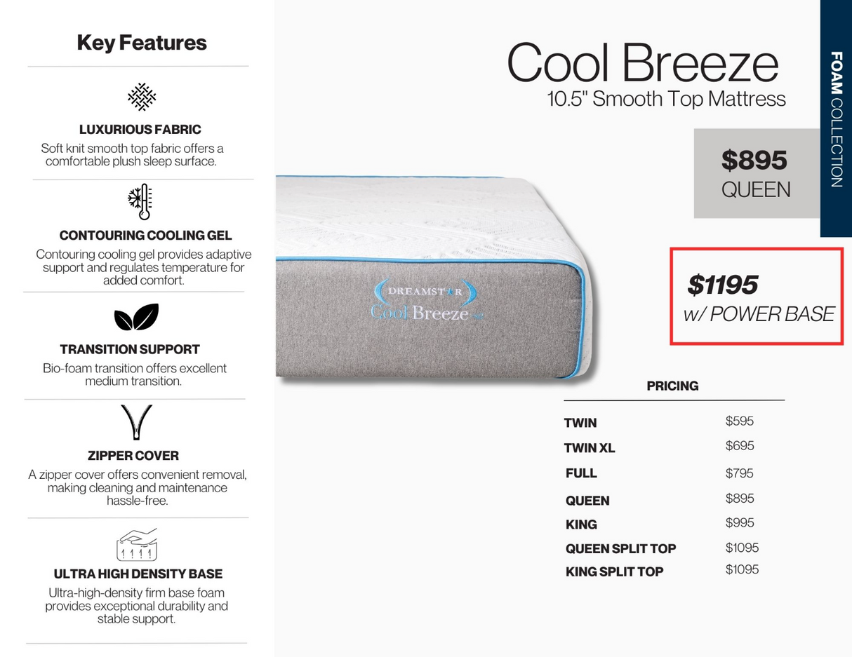 Dreamstar Cool Breeze 10.5" Foam Mattress