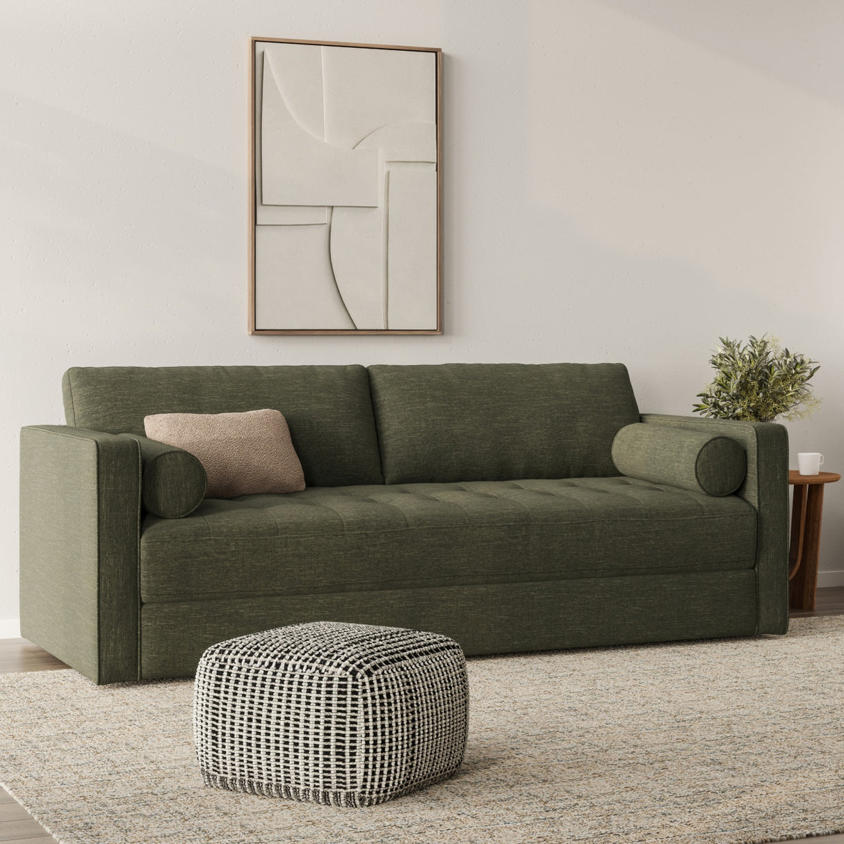 ARTICLE - Sven 88" Tufted Sofa Bed (Fir Green)
