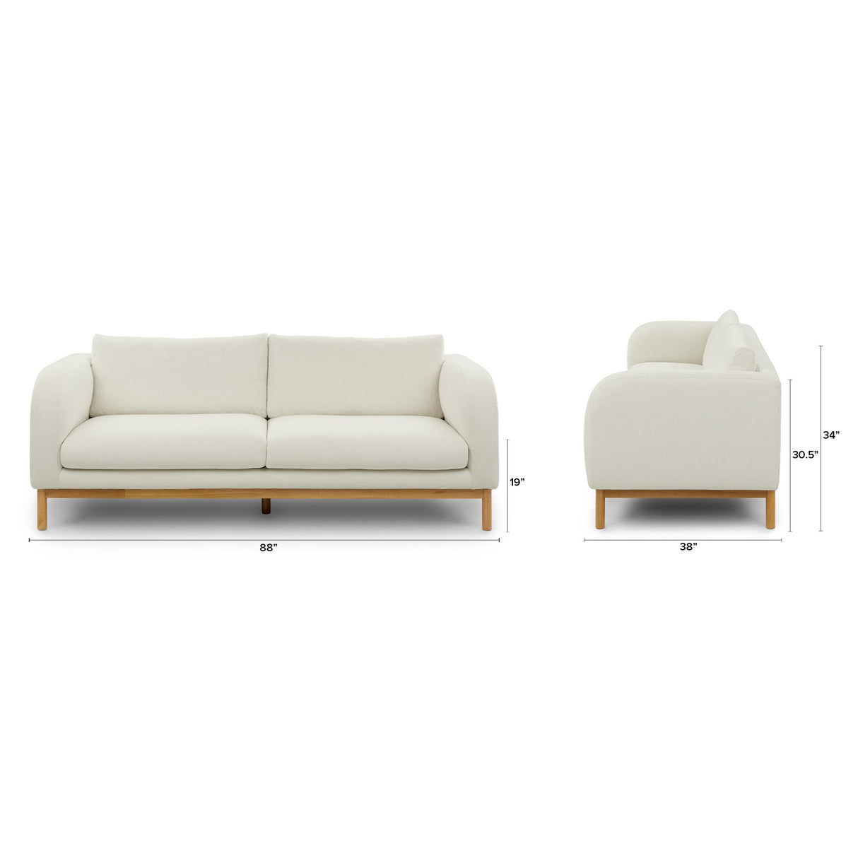 ARTICLE - Kinso 88" Sofa (Ivory)