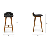 ARTICLE - SEDE LEATHER COUNTER STOOL (Black/Walnut)