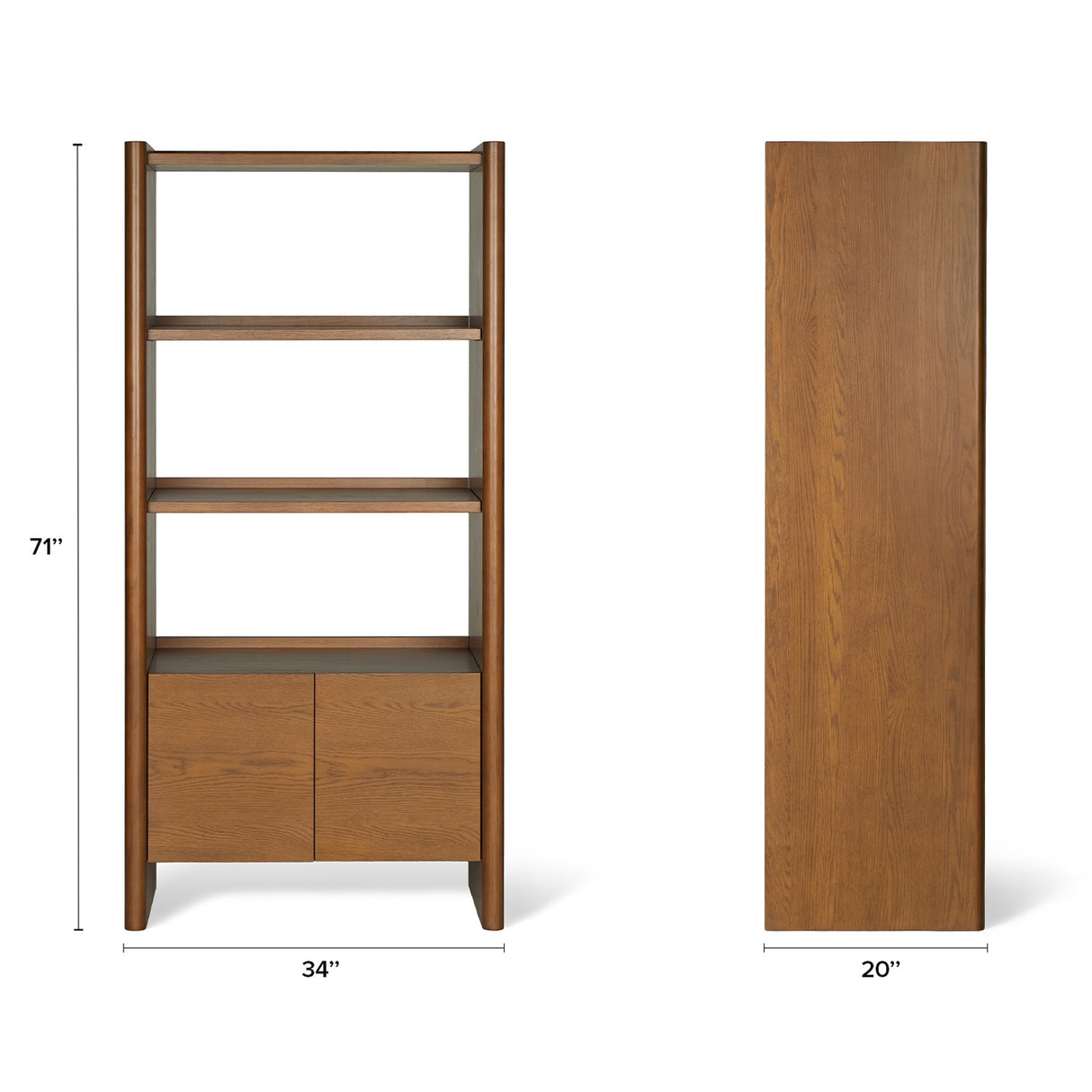 ARTICLE - Torme 34" Bookcase with Storage, Tall