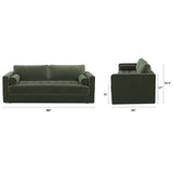 ARTICLE - Sven 88" Tufted Velvet Sofa Bed (Plush Pacific Green)