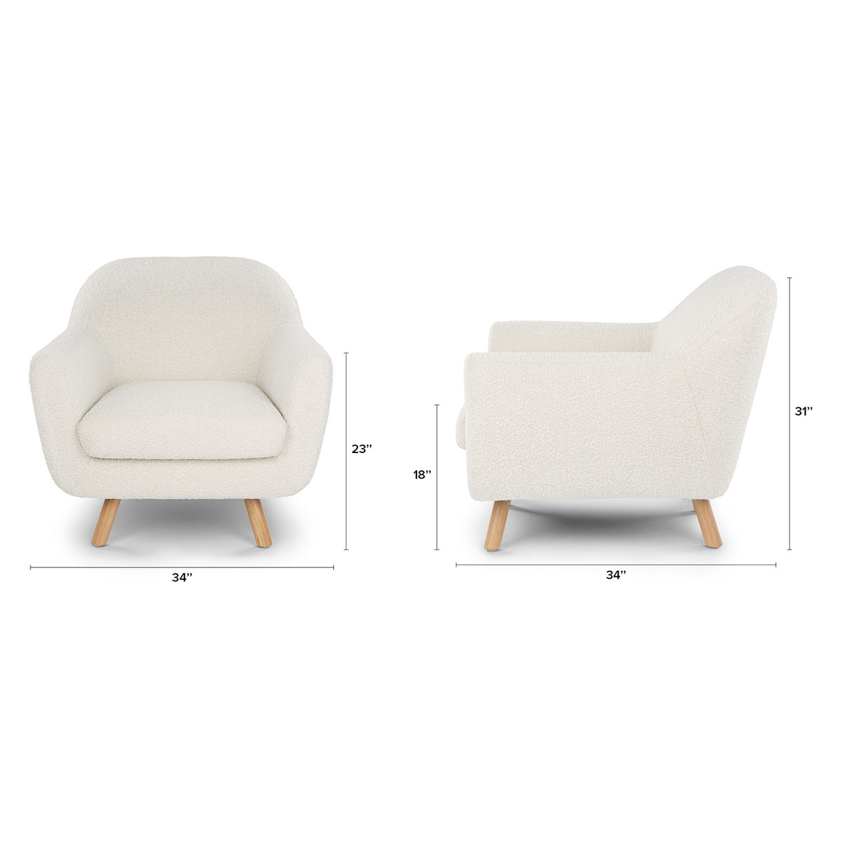 ARTICLE - Gabriola 34" Lounge Chair (Ivory Boucle)