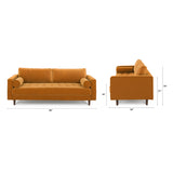 ARTICLE - Sven 88" Tufted Velvet Sofa (Plush Pacific Ginger)