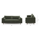 ARTICLE - Sven 88" Tufted Velvet Sofa (Plush Pacific Green)