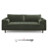 ARTICLE - Sven 88" Tufted Velvet Sofa (Plush Pacific Green)