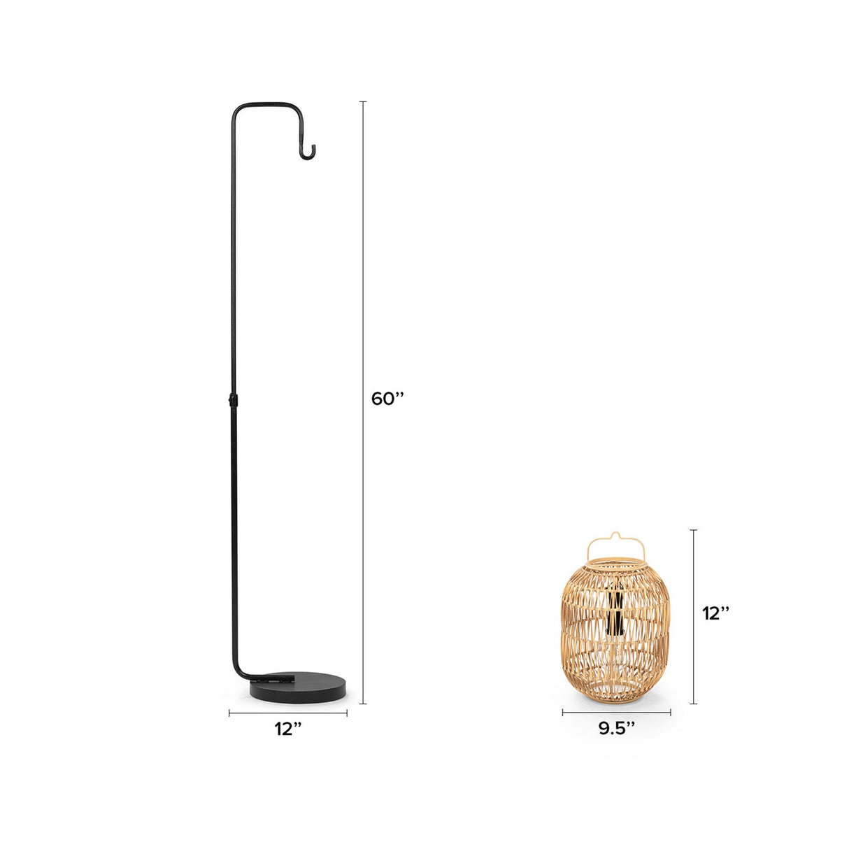 ARTICLE -Bori Small Lantern w/Black Stand Set