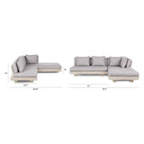 ARTICLE - Lubek 82.5 " Outdoor Low Right 3pc Sectional Set w/Ottoman (Beach Sand)