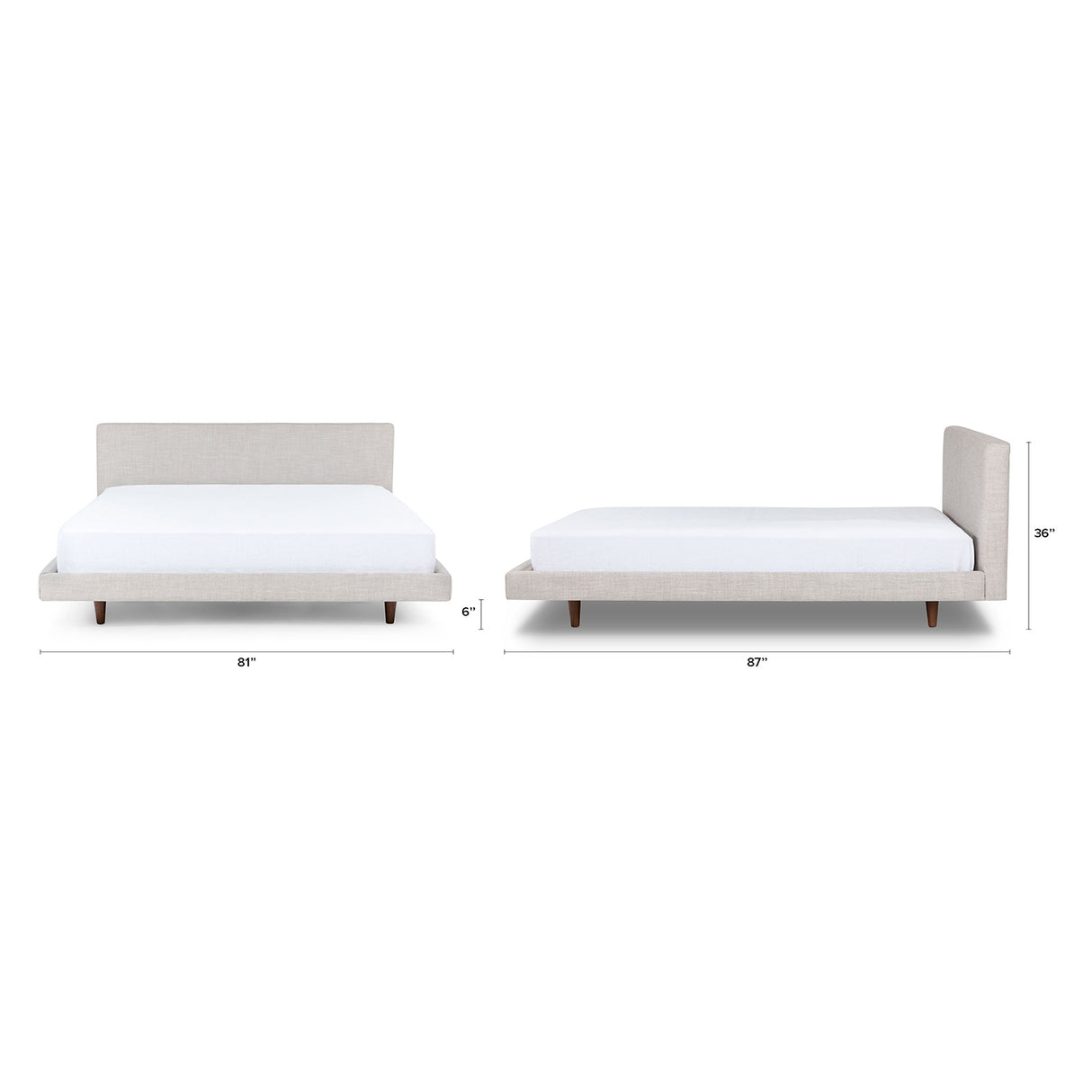 ARTICLE - Tessu King Low Profile Upholstered Bed