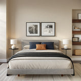 ARTICLE - Tessu Queen Low Profile Upholstered Bed (Gray)