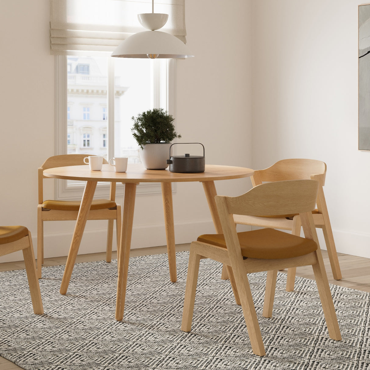 ARTICLE - Meja Leather Dining Chair (Tan/Oak)