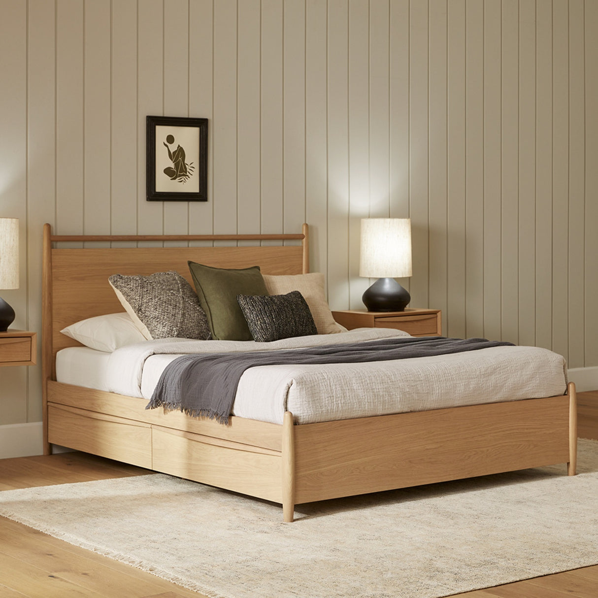 ARTICLE - Lenia Queen Storage Bed (White Oak)