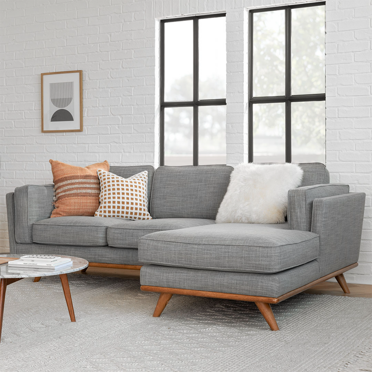 ARTICLE - Timber 93" Right Sectional - Pebble Gray