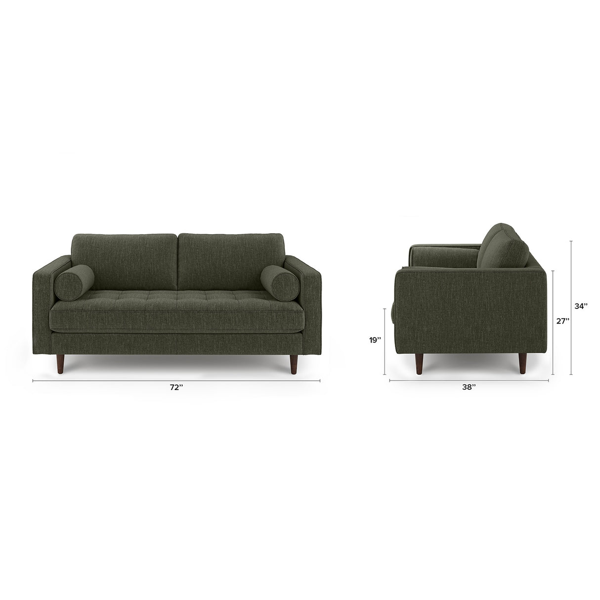 ARTICLE - Sven 72" Tufted Loveseat - Fir Green