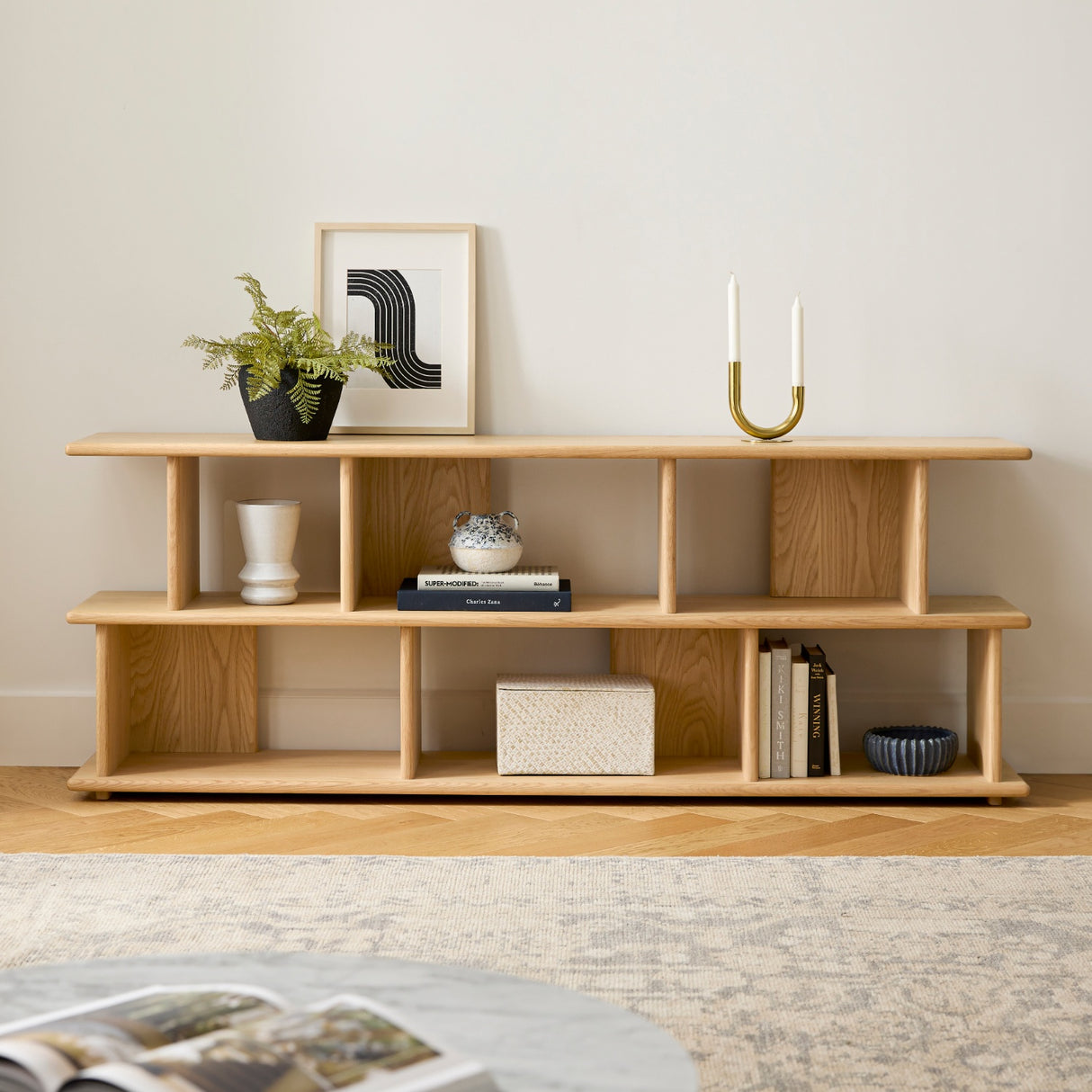 ARTICLE - Lafora 72 Bookcase, Short - Natural Oak