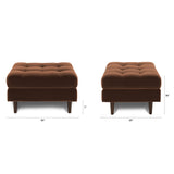 ARTICLE - Sven 30" Velvet Ottoman - Plush Pacific Brown