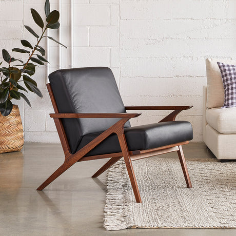 ARTICLE - Otio 26 Leather Lounge Chair - Walnut and Black