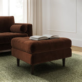 ARTICLE - Sven 30" Velvet Ottoman - Plush Pacific Brown