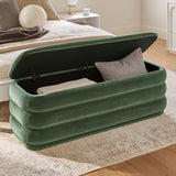 ARTICLE - Rolph 55.5 Velvet Storage Bench - Plush Pacific Green