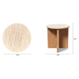 ARTICLE - Sporo Travertine Side Table - Natural Oak
