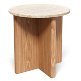 ARTICLE - Sporo Travertine Side Table - Natural Oak