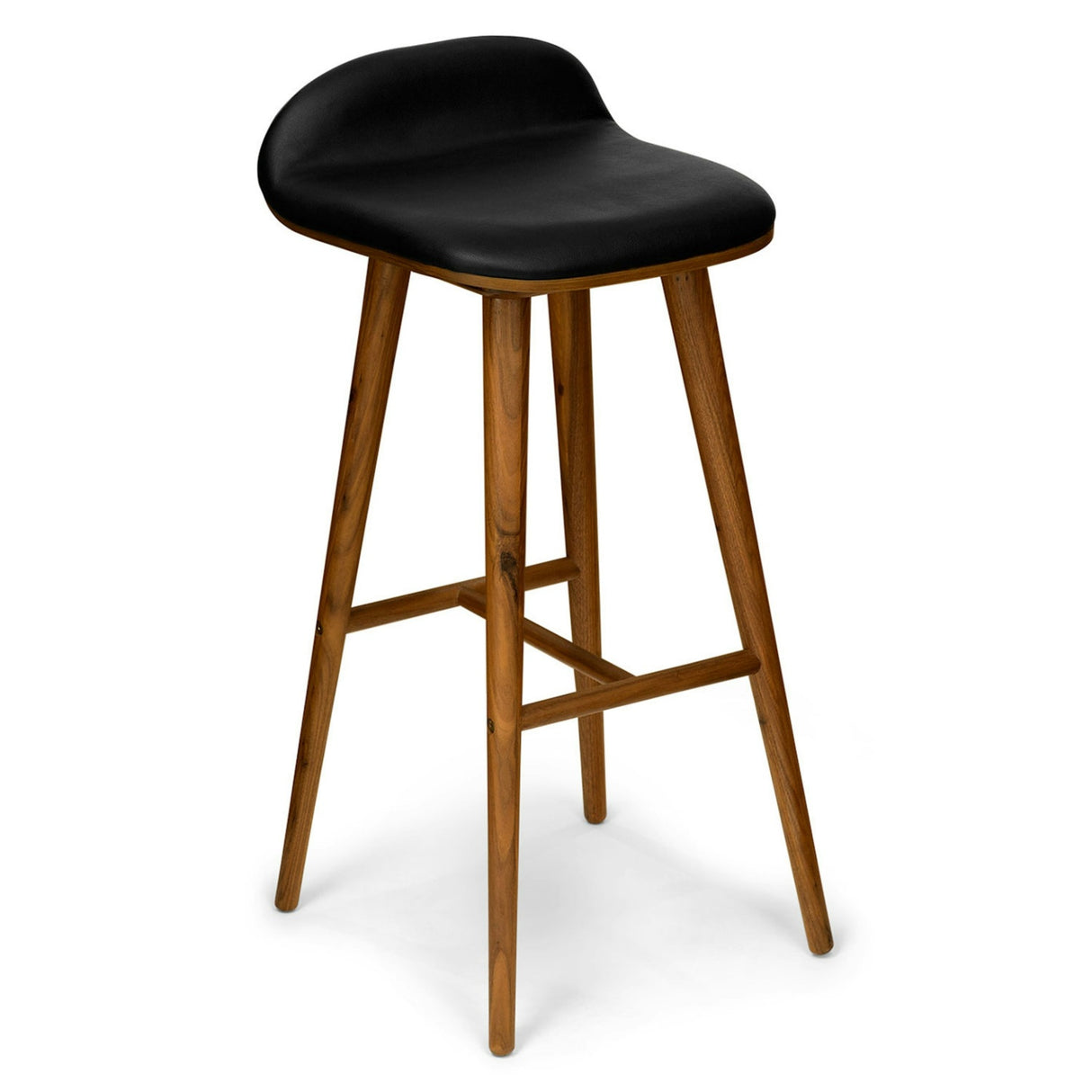 ARTICLE - Sede Leather Bar Stool - Walnut and Black