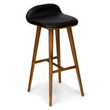 ARTICLE - Sede Leather Bar Stool - Walnut and Black