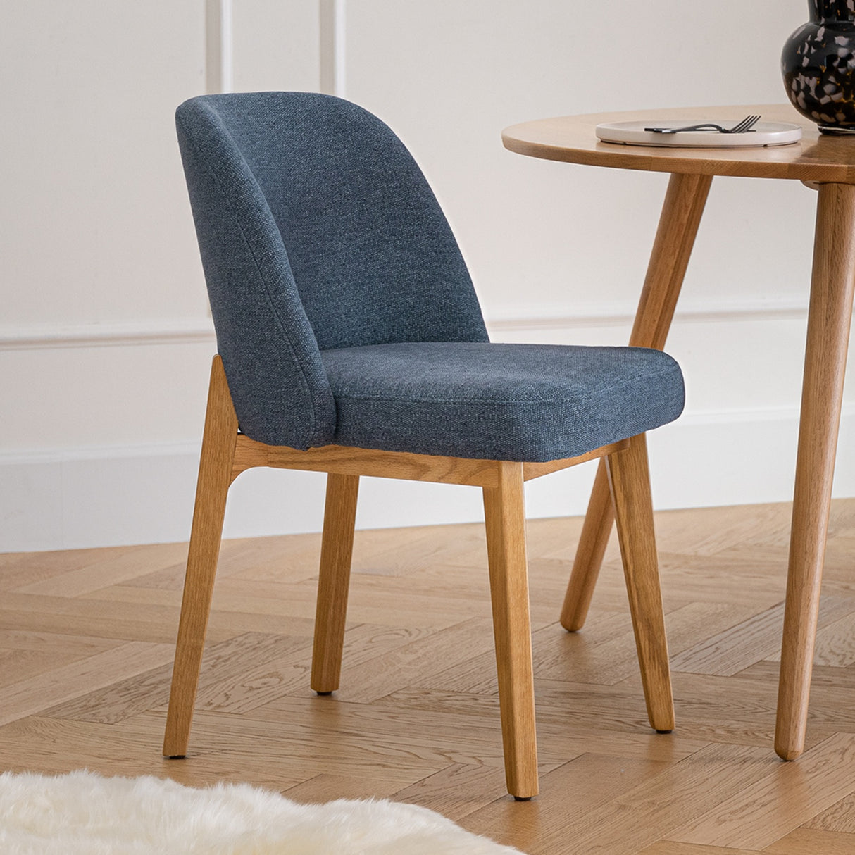ARTICLE - Alta Dining Chair - Oak and Nocturnal Blue