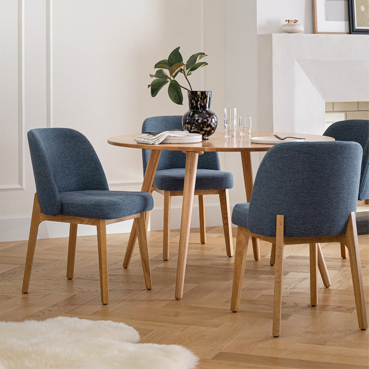 ARTICLE - Alta Dining Chair - Oak and Nocturnal Blue
