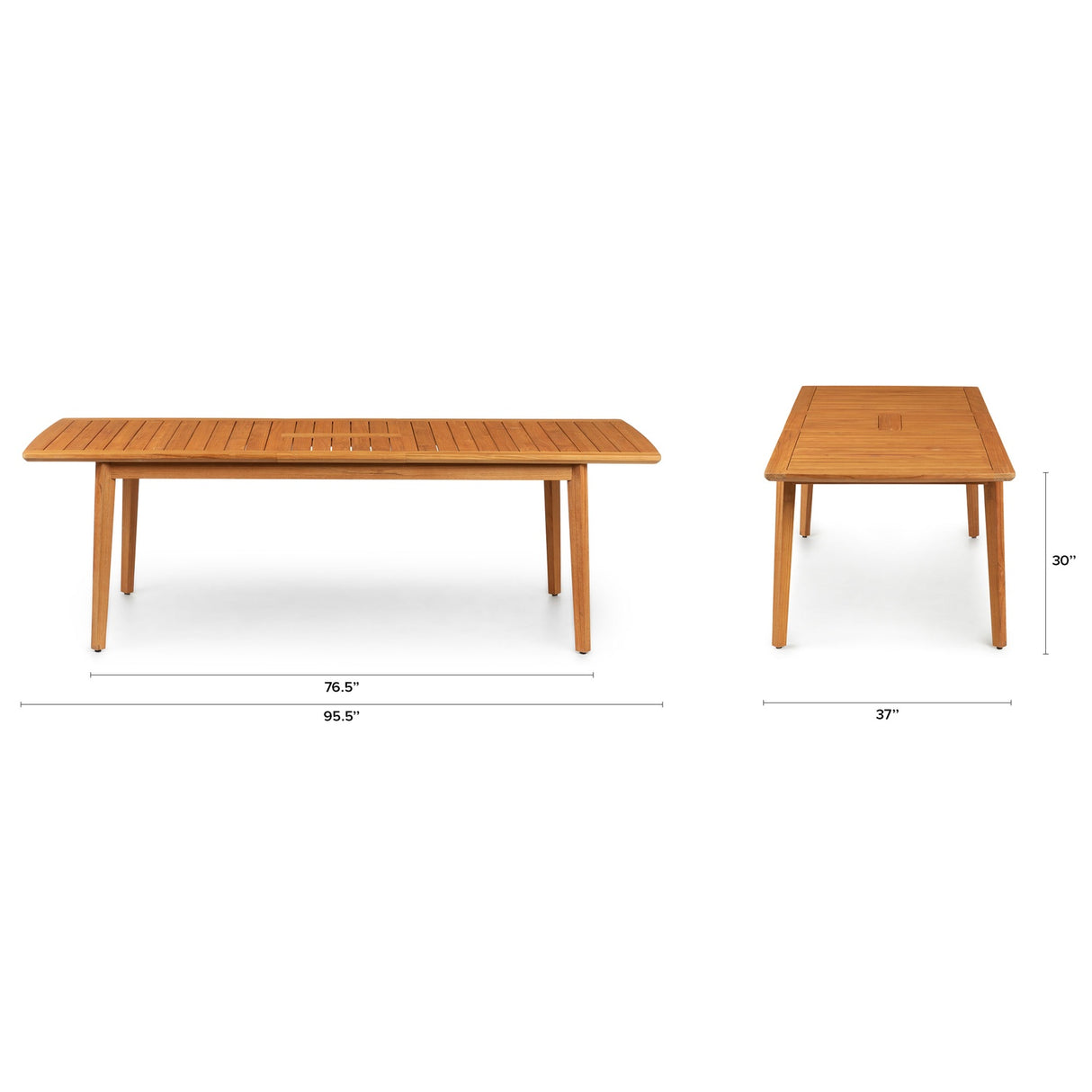 ARTICLE -Marol 76.5" - 95.5" Outdoor Extendable Dining Table - Bronze Teak