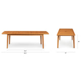 ARTICLE -Marol 76.5" - 95.5" Outdoor Extendable Dining Table - Bronze Teak