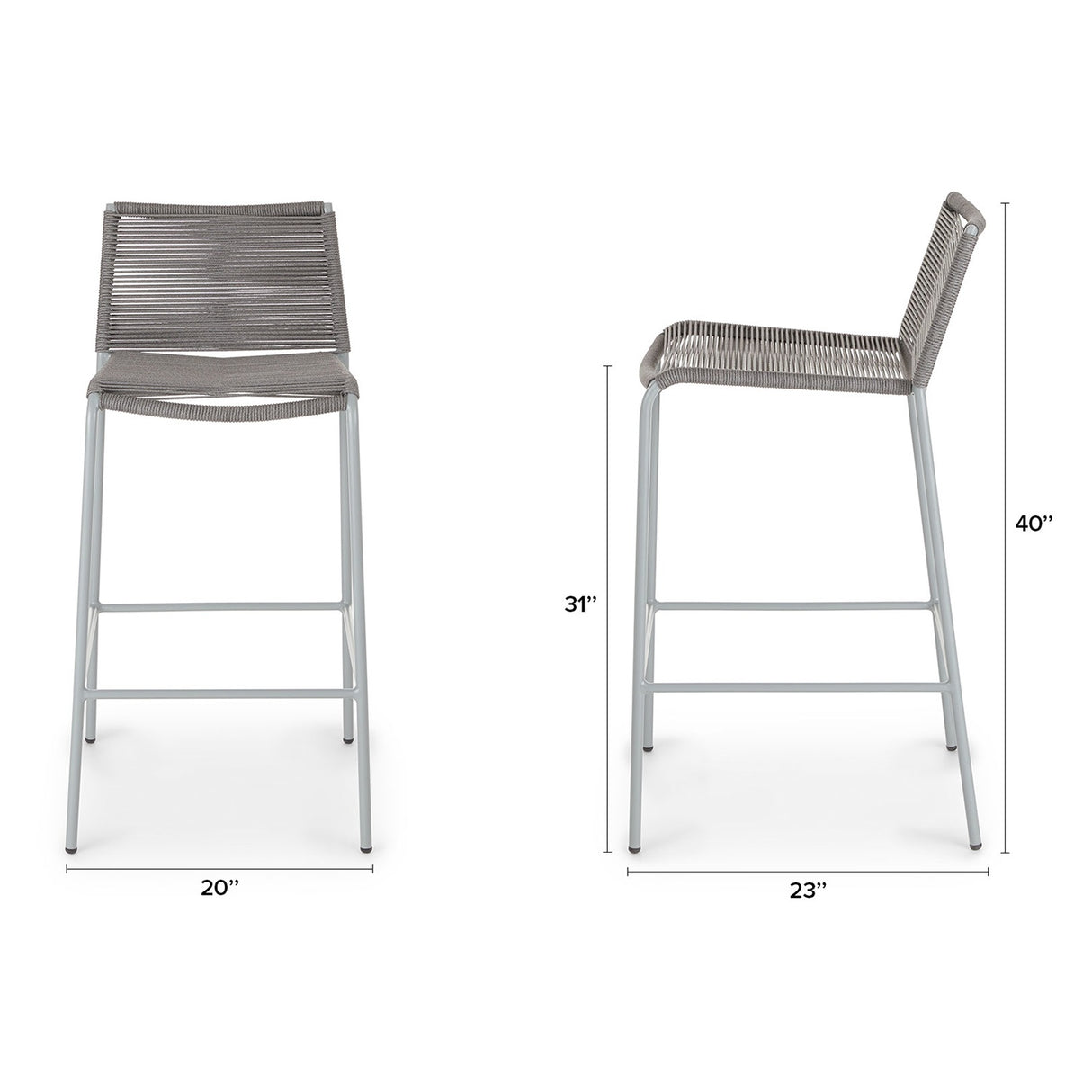 ARTICLE - Zina Outdoor Bar Stool - Heathered Gray