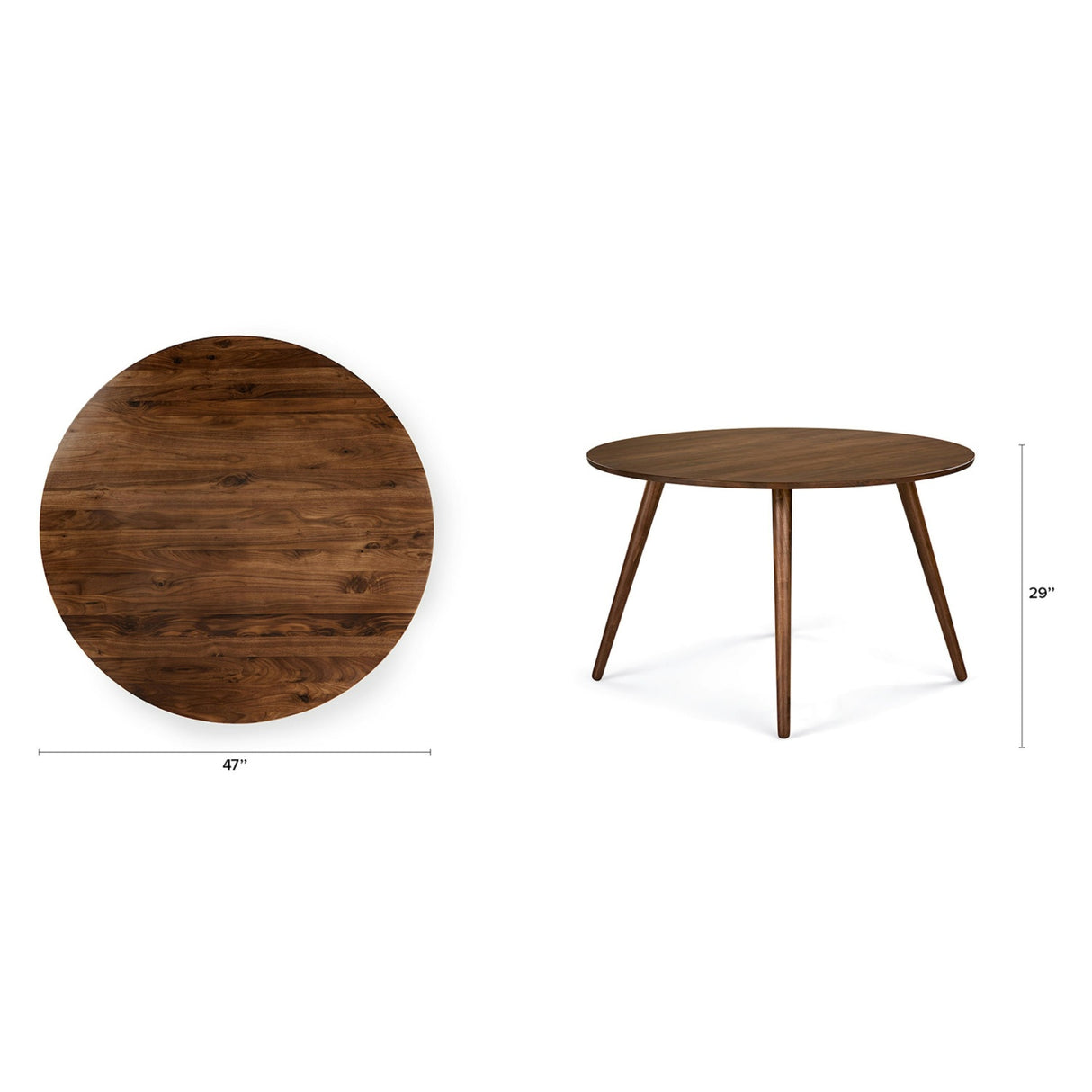 ARTICLE - Seno 47" Round Dining Table - Walnut ( Minor scratches on the surface)