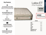 Organic Latex ET 13" Mattress w/Performance (New)