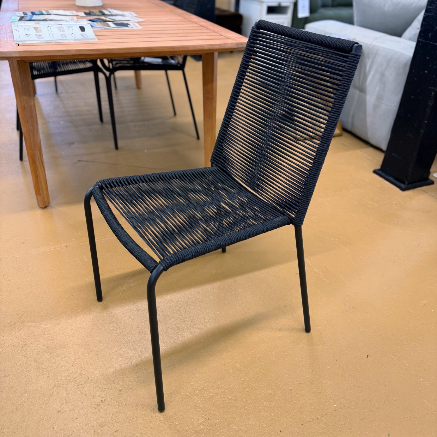 Zina Outdoor Stackable Dining Chair - Ember Black – Pull Up A Couch