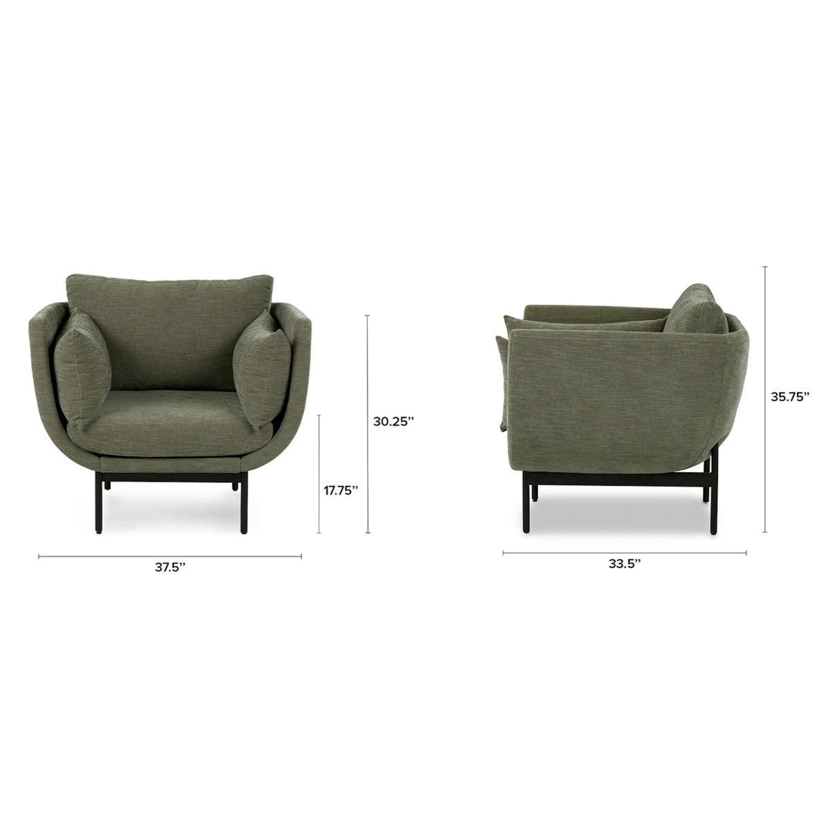 ARTICLE - Parkam 37.5" Lounge Chair - Midnight Blue