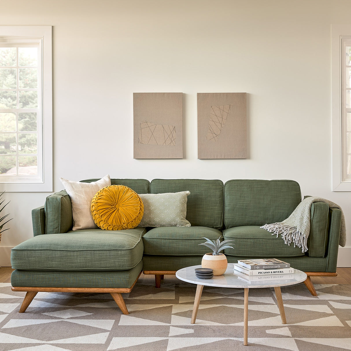ARTICLE - Timber 93" Left Sectional - Olio Green