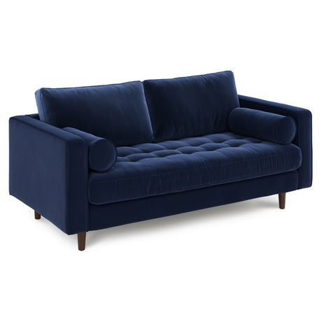 ARTICLE - Sven 72" Tufted Velvet Loveseat - Plush Cascadia Blue