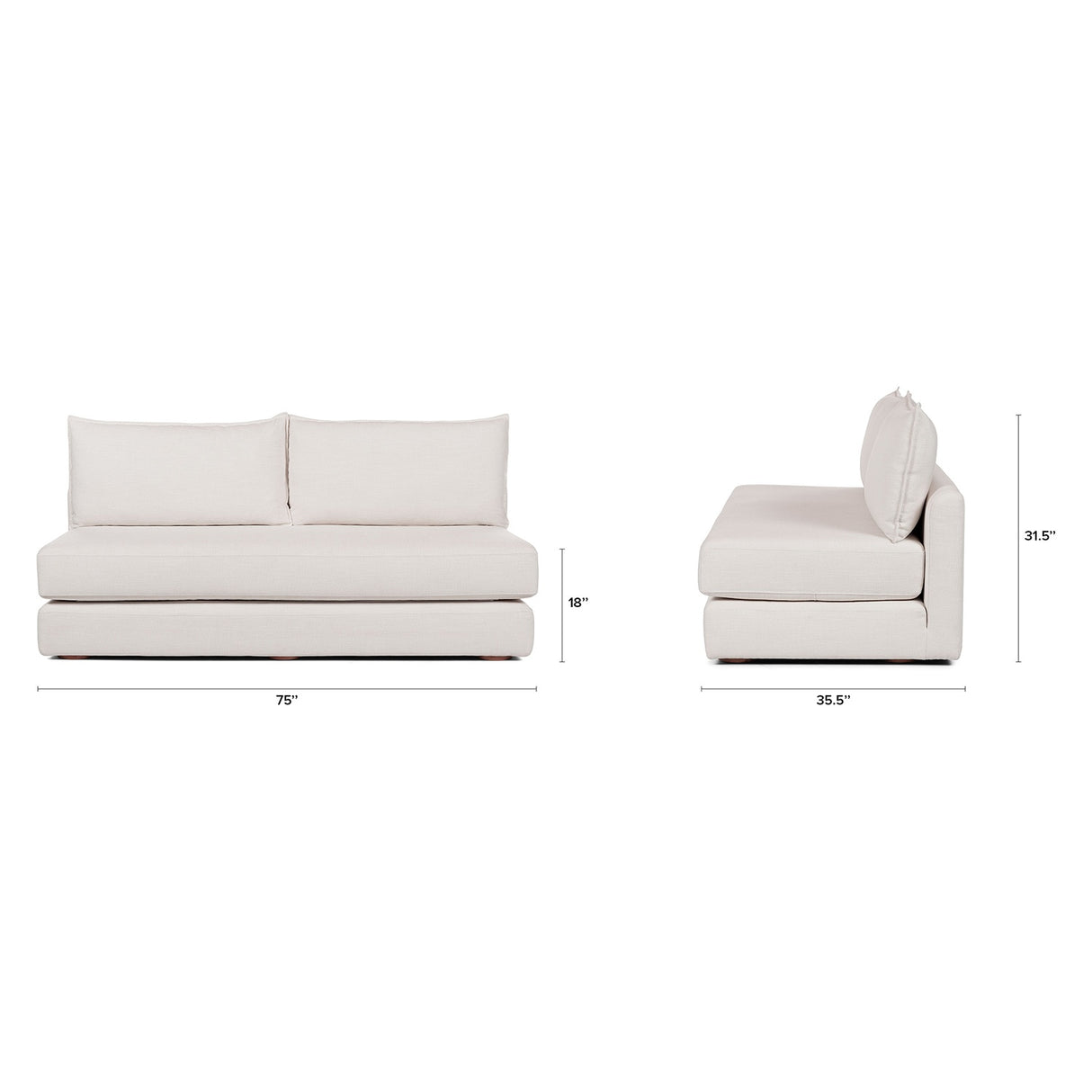 ARTICLE - Braam 75" Sofa Bed - Vintage White