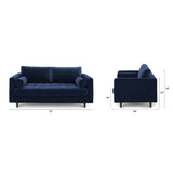 ARTICLE - Sven 72" Tufted Velvet Loveseat - Plush Cascadia Blue