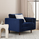ARTICLE - Sven 42" Tufted Leather Lounge Chair - Plush Cascadia Blue