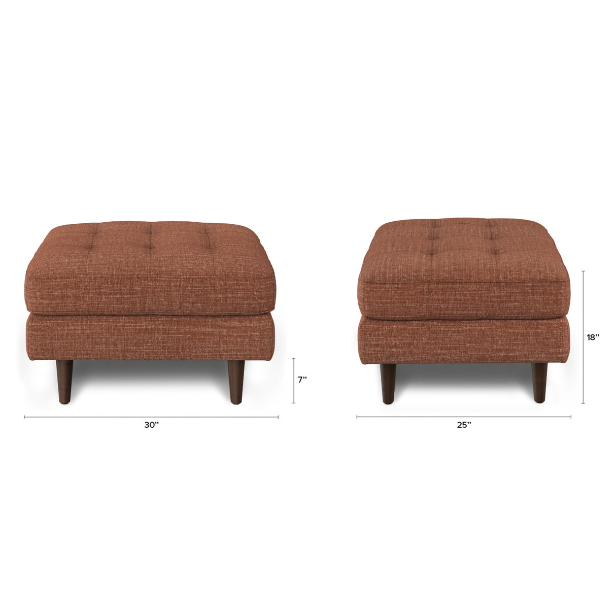 ARTICLE - Sven 30" Ottoman - Napa Rust